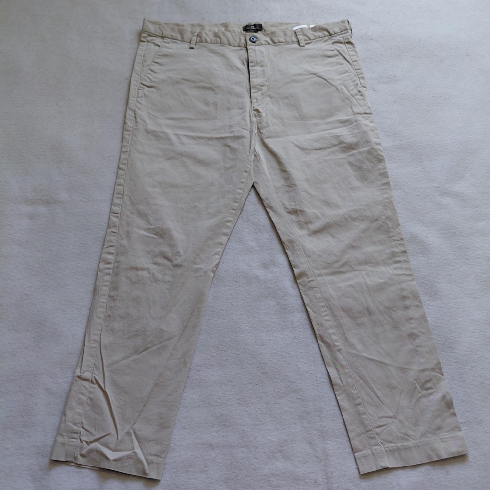 H&M Slim Fit Chino Pants Mens Size 40 Beige Tan Stretch Cotton Casual Trousers